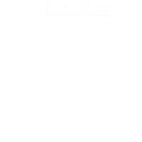 type 5 logo white